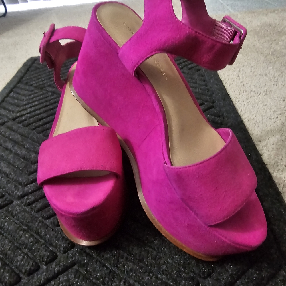 Loeffler Randall Fuchsia Wedge Sandals - Picture 7 of 8